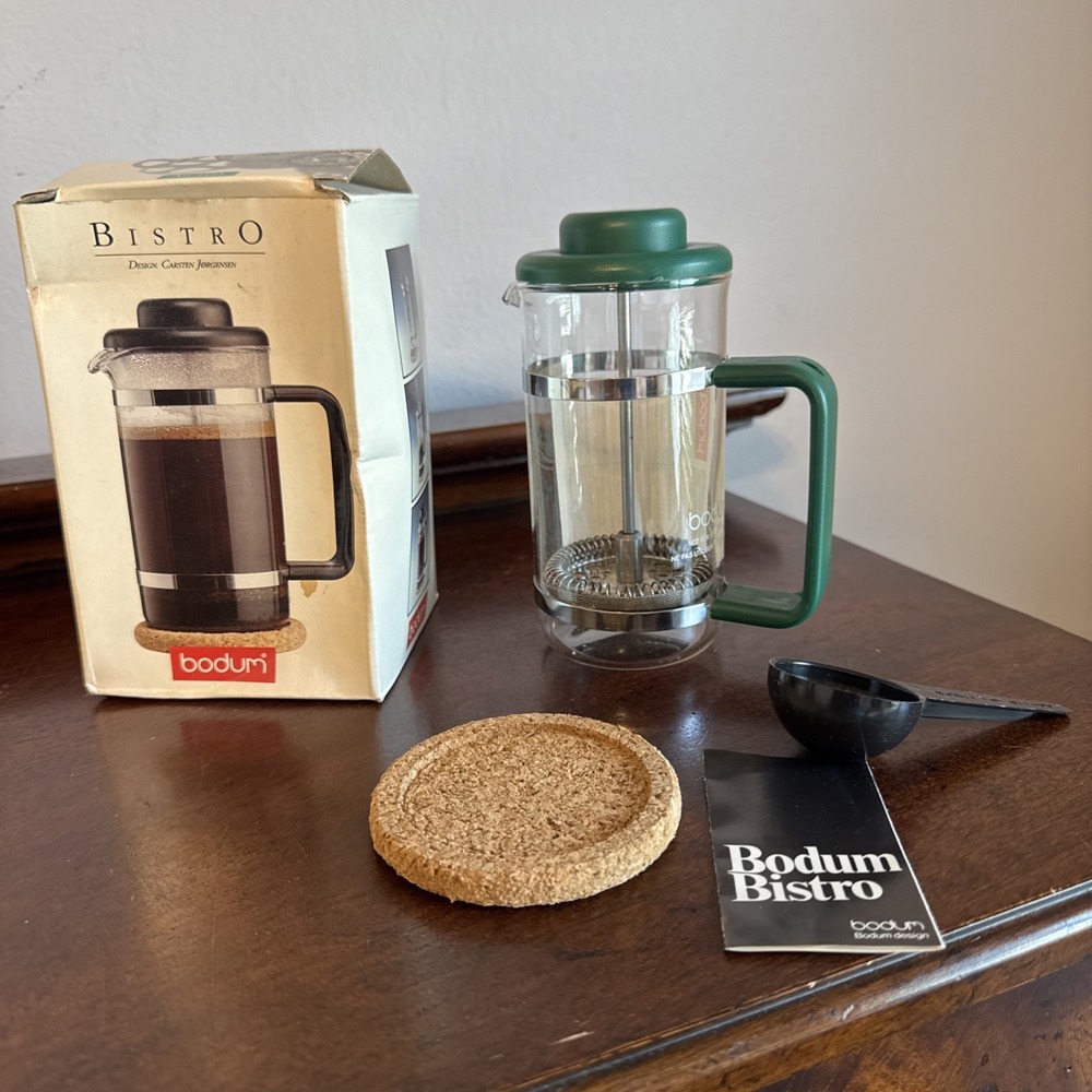 Bodum Bistro #1503, 3 Cup, Green .35L/.6 Pint French Press Switzerland